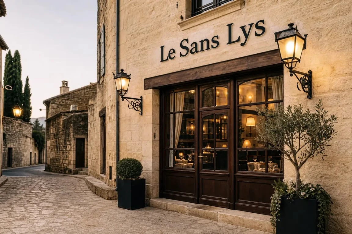 Façade du restaurant Le Sans Lys situé place Gambetta à Martel