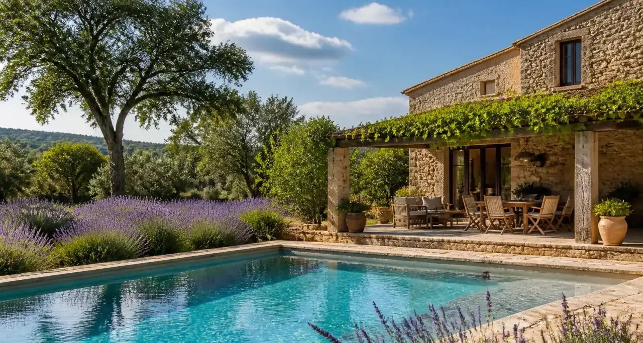 Gîte de charme en pierre blonde avec piscine dans le Quercy
