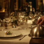 Pur restaurant gastronomique, Table du Chef pour 6 invités, table et cloche