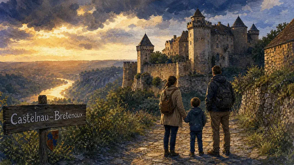 Châteaux lot : château de Castelnau-Bretenoux au-dessus de la vallée du Lot