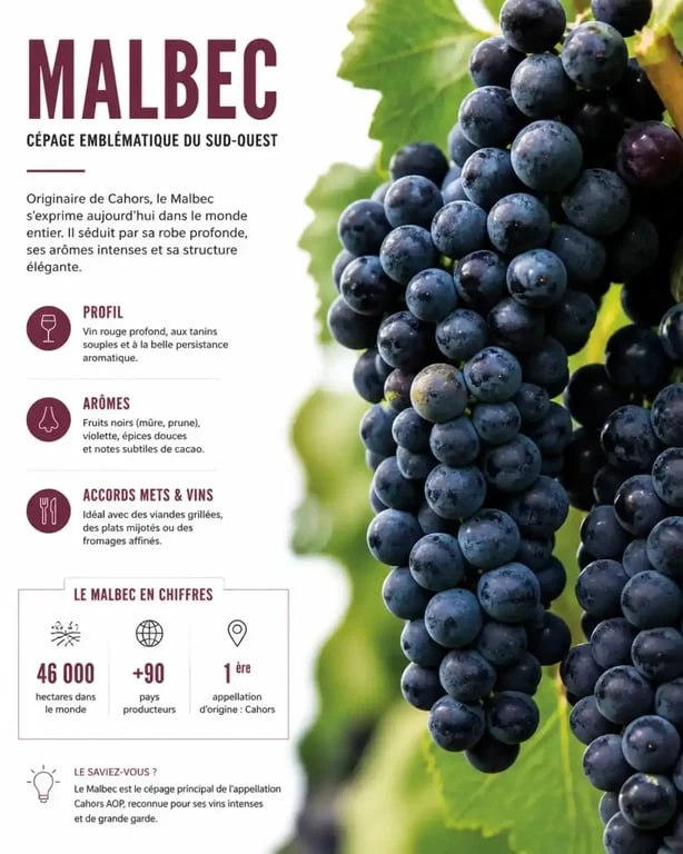 Raisins Malbec pour le vin de Cahors à Vire-sur-Lot