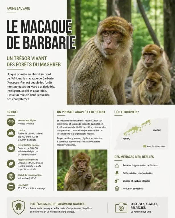 Macaques de Barbarie en semi-liberté dans la Forêt des Singes à Rocamadour
