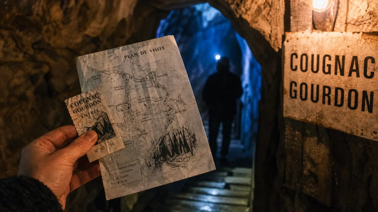 Grottes cougnac gourdon lot : entrée de la grotte et visite guidée