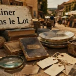 Lot brocante : tapis de brocante et objets anciens