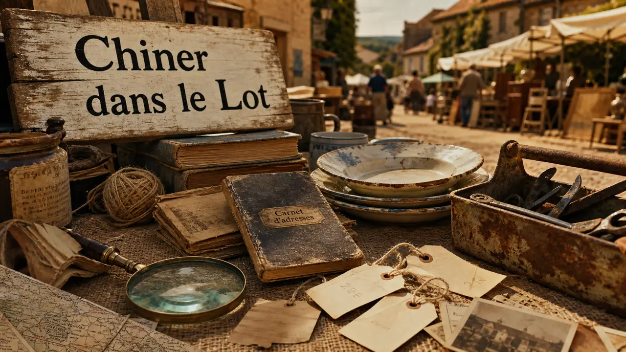 Lot brocante : tapis de brocante et objets anciens