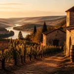 vin de cahors vire sur lot : vignes Malbec au coucher de soleil, terroir