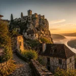 Visite saint cirq lapopie : panorama des falaises au-dessus du Lot et ruelles médiévales