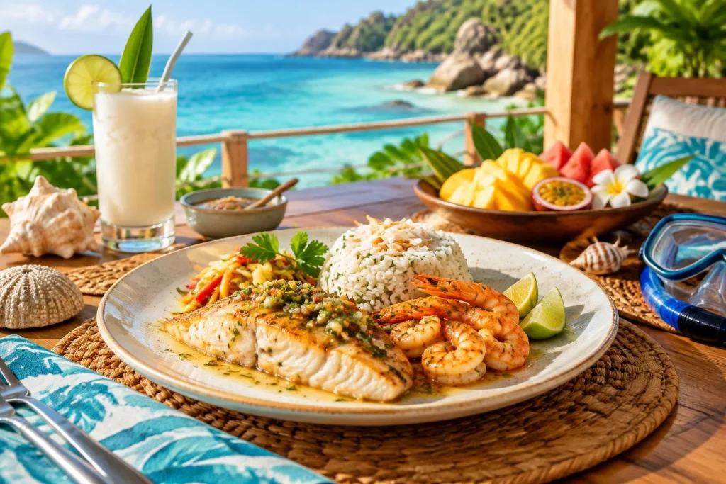 Dîner seychellois : prolonger la plongée sans alourdir