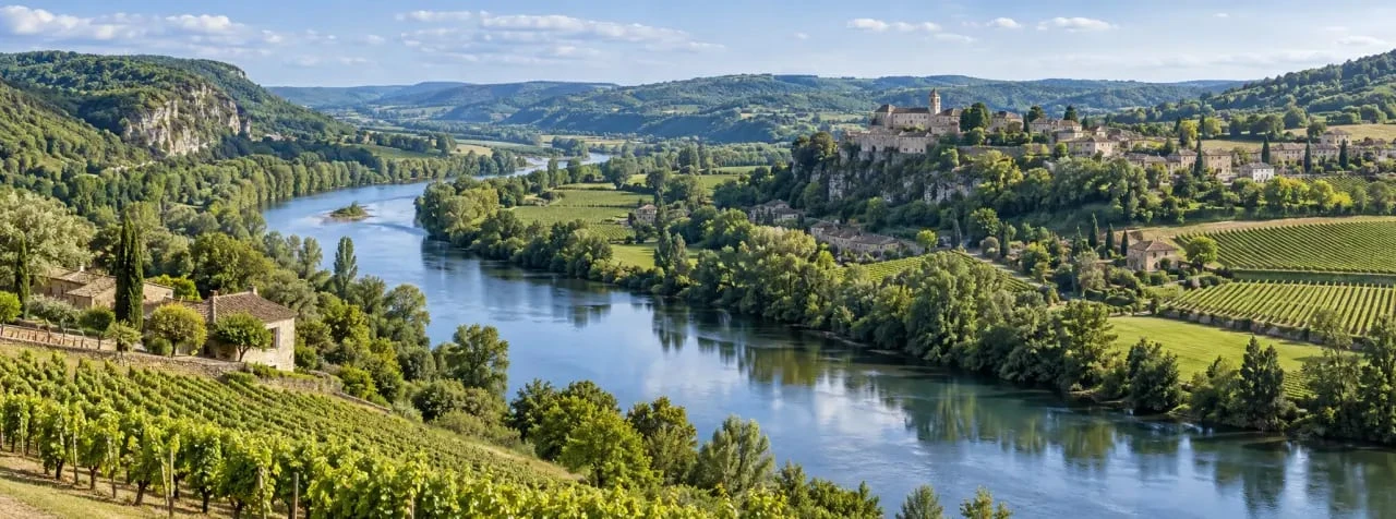 Location vacances Vire-sur-Lot dans le paysage de la vallée du Lot