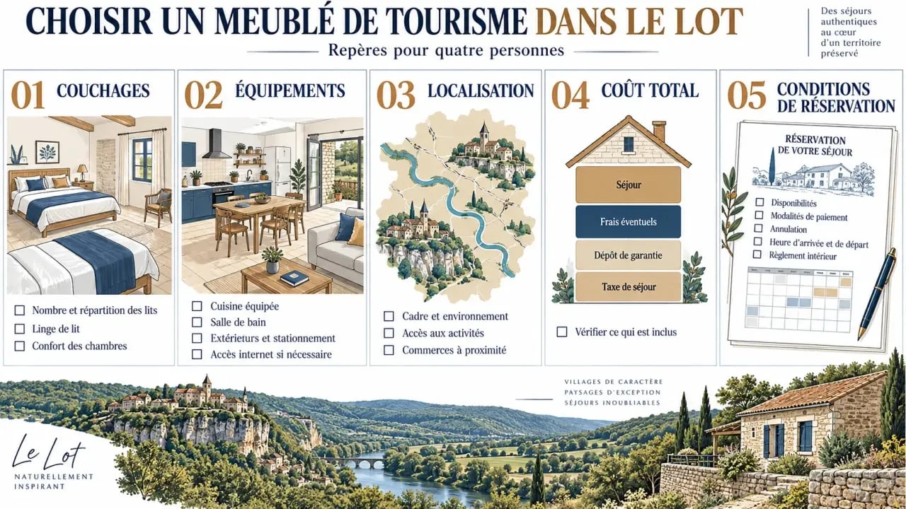 Meublé de tourisme Lot 4 personnes : critères de choix avant la réservation