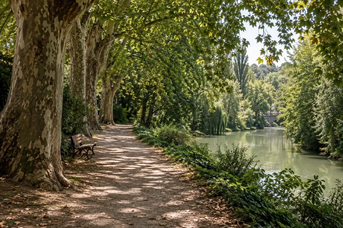 Tourisme Nérac Lot-et-Garonne : promenade au Parc de la Garenne au bord de la Baïse