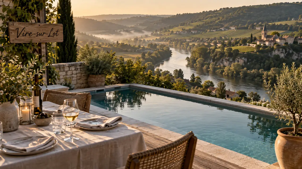 Location vacances Vire sur Lot avec piscine privée et vue sur le Lot