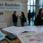 Hall du lycée Lot et Bastides à Villeneuve-sur-Lot, élèves et études