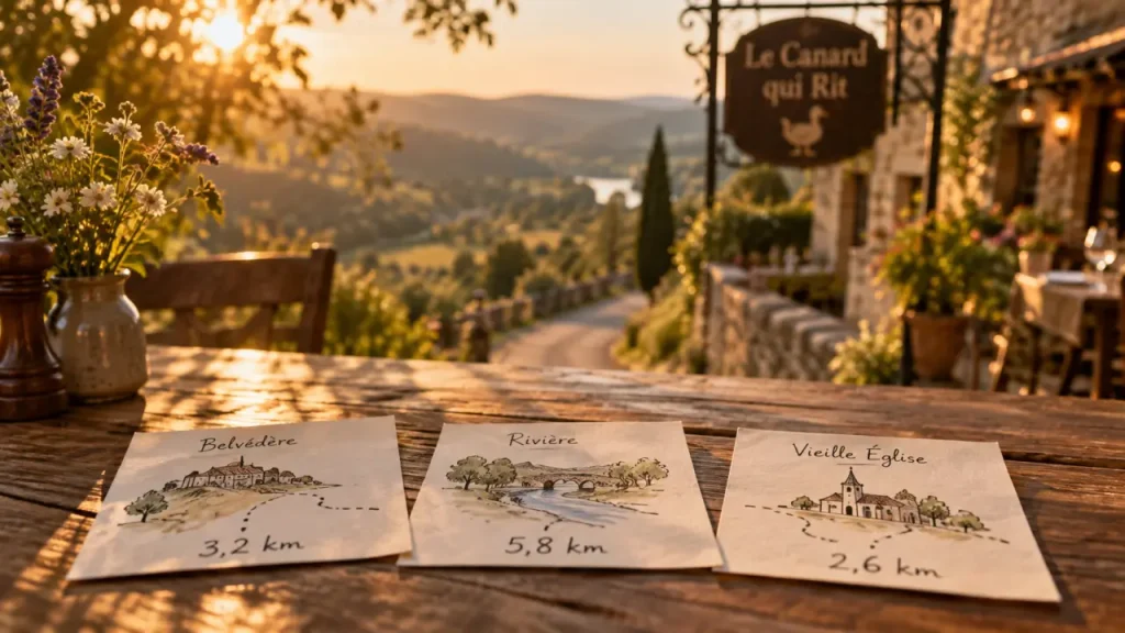 Restaurants padirac lot : Le Canard qui Rit, distance du Gouffre