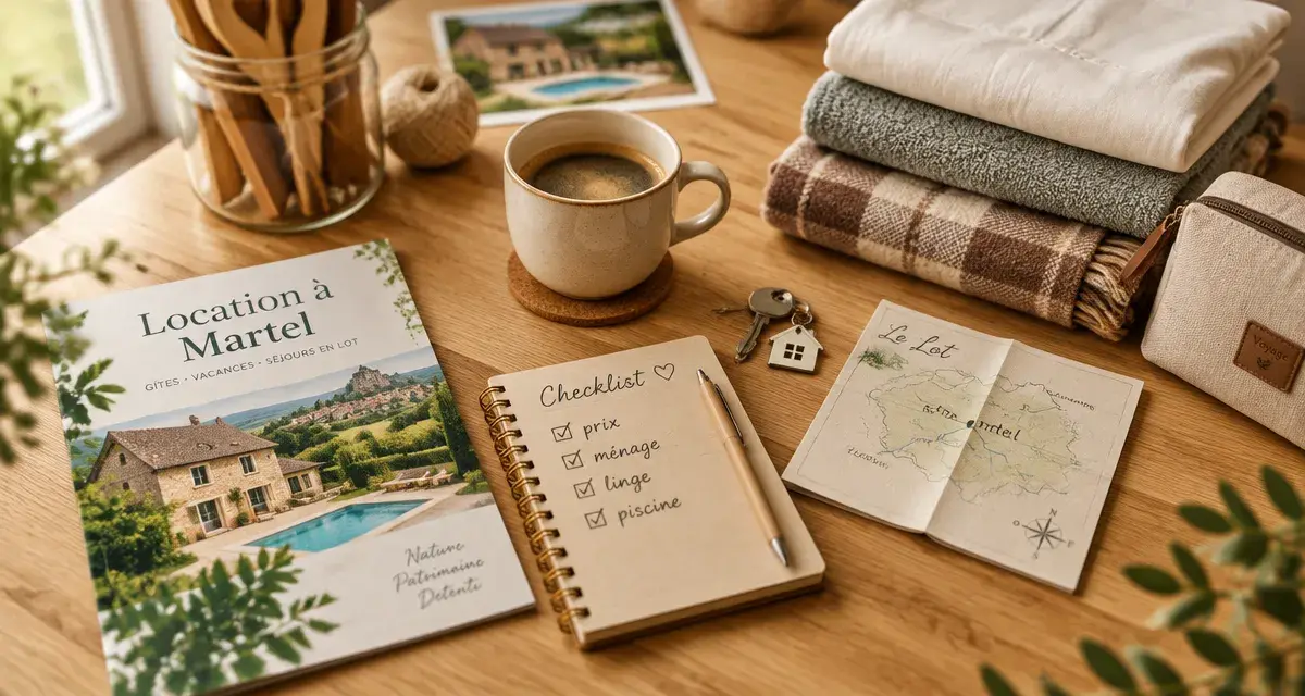 Location vacances Martel Lot : checklist prix, ménage, linge, piscine