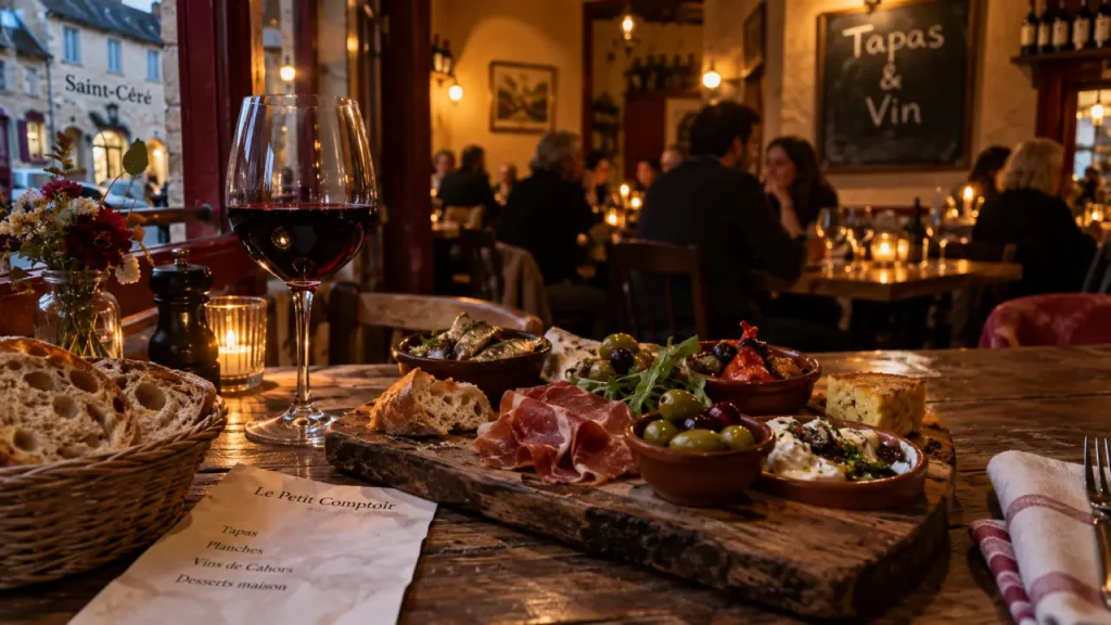 Restaurants saint cere lot : tapas et vin dans un restaurant de Saint-Céré