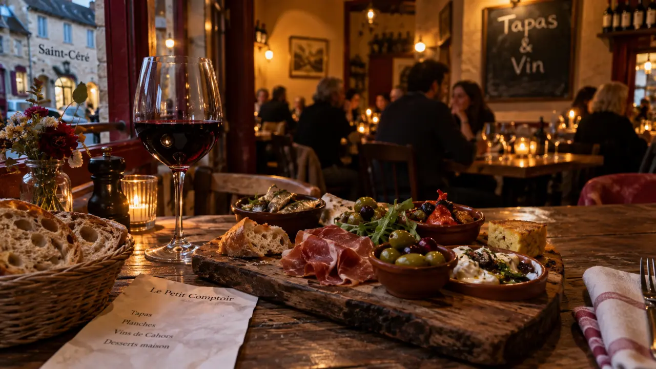 Restaurants saint cere lot : tapas et vin dans un restaurant de Saint-Céré